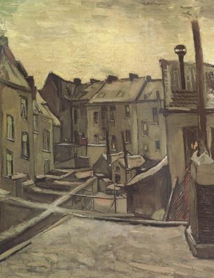 Vincent Van Gogh Backyards of Old Houses in Antwerp in the Snow (nn04) oil painting picture